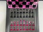 Rose Crystal Resin Chess Set: Handmade Luxury Home Decor , Unique Romantic Gift For Friends