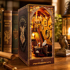 DIY Magic Academy Book Nook Kit, Light Up Wizard Library Diorama, Miniature Bookshelf Insert, Fantasy Decor Gift
