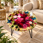 Enchanted Garden Epoxy Resin Coffee Table – Preserved Flower and Butterfly Design