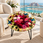 Enchanted Garden Epoxy Resin Coffee Table – Preserved Flower and Butterfly Design