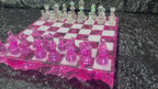 Rose Crystal Resin Chess Set: Handmade Luxury Home Decor , Unique Romantic Gift For Friends
