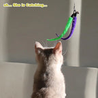 Interactive Cat Wand Toy Set – Retractable Teaser with Feather Refills for Indoor Cats