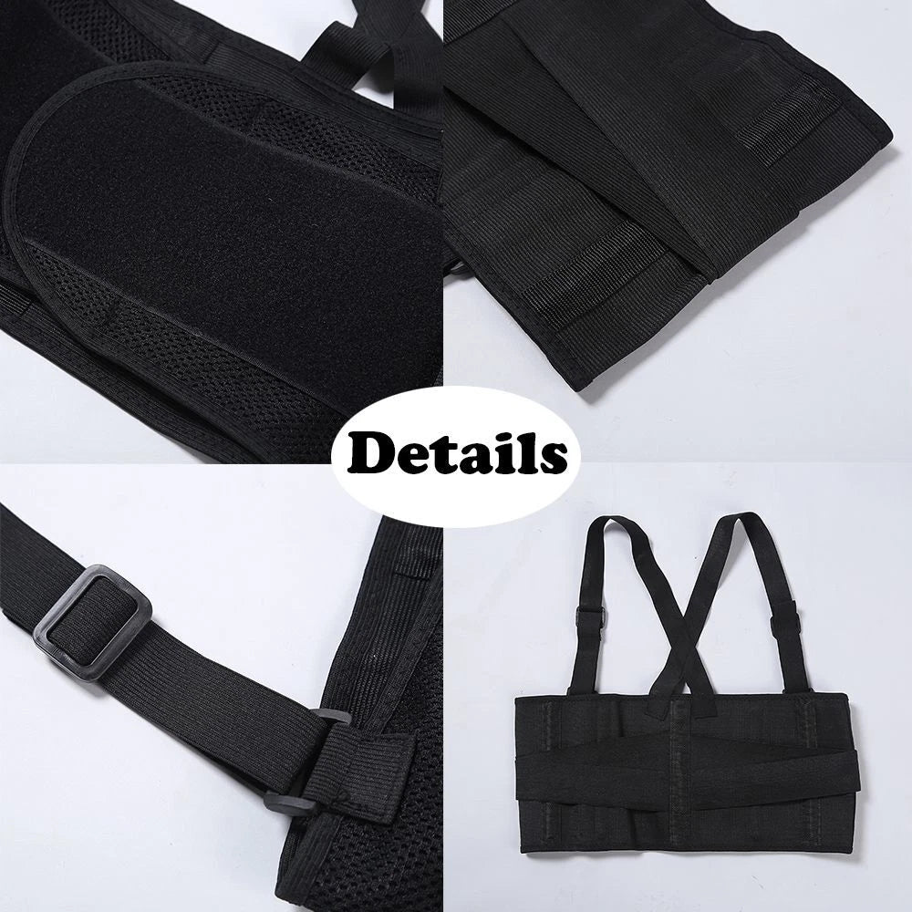 Heavy Duty Back Support Belt – Adjustable Lumbar Waist Brace for Lifting & Work