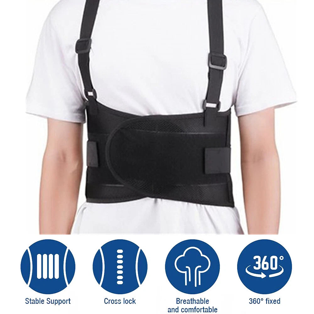 Heavy Duty Back Support Belt – Adjustable Lumbar Waist Brace for Lifting & Work