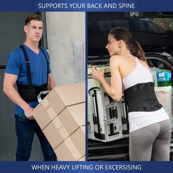Heavy Duty Back Support Belt – Adjustable Lumbar Waist Brace for Lifting & Work