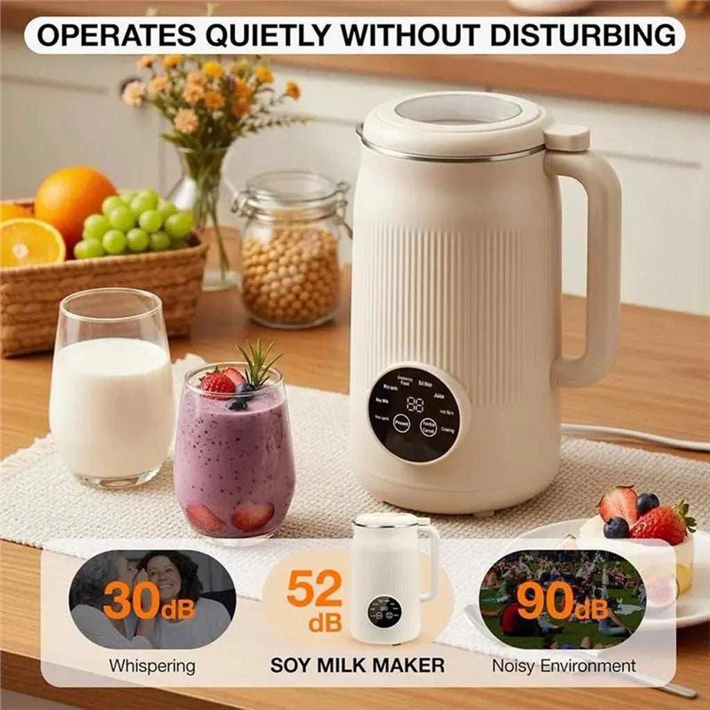 8-in-1 Automatic Nut Milk Maker – 50oz Almond, Soy & Oat Milk Machine with 12-Blade System