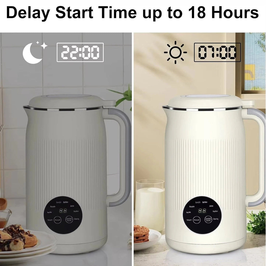 8-in-1 Automatic Nut Milk Maker – 50oz Almond, Soy & Oat Milk Machine with 12-Blade System