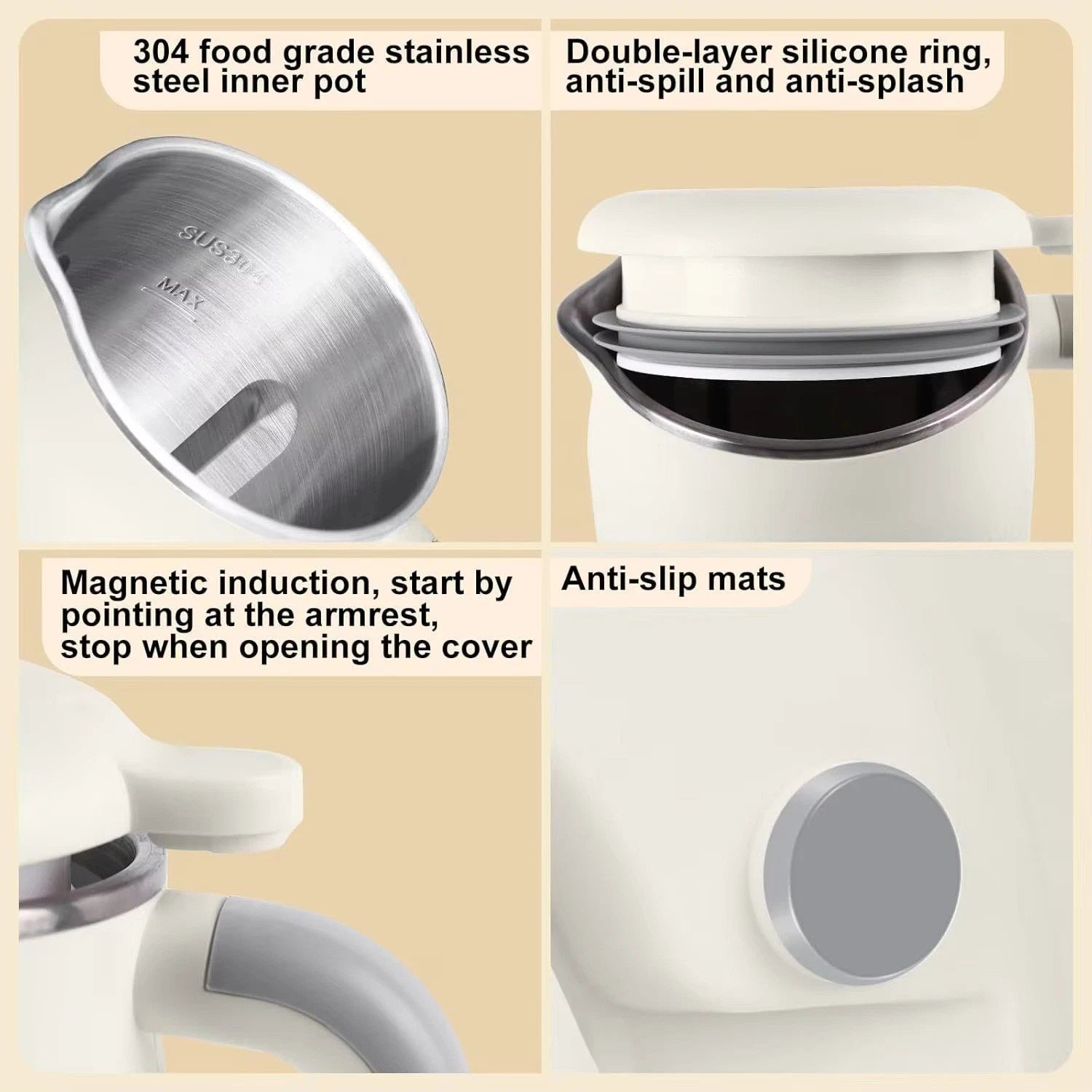 8-in-1 Automatic Nut Milk Maker – 50oz Almond, Soy & Oat Milk Machine with 12-Blade System