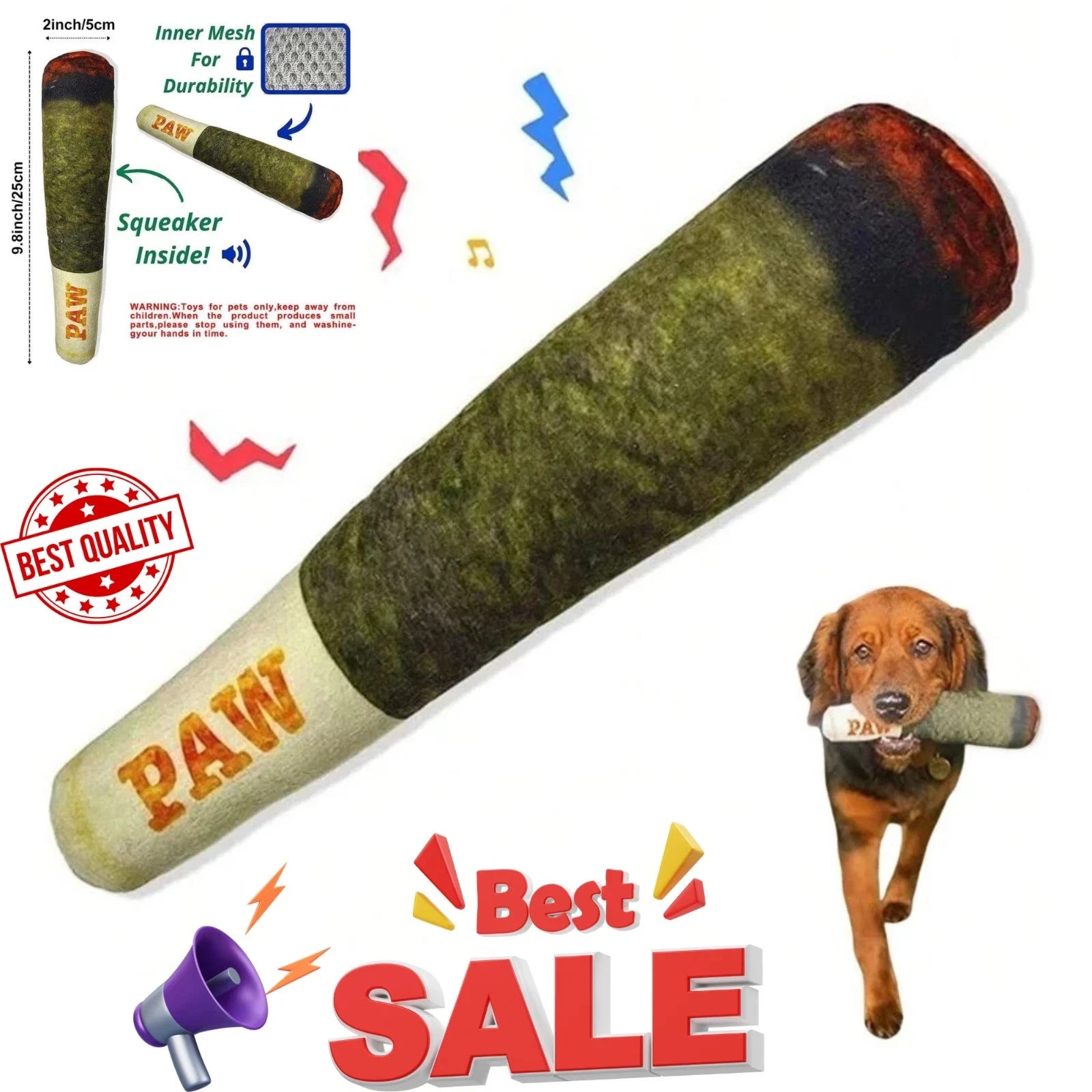 Indestructible Dog Chew Toy – Tough Squeaky Toy for Aggressive Chewers