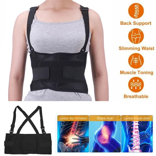 Heavy Duty Back Support Belt – Adjustable Lumbar Waist Brace for Lifting & Work