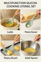 12-Piece Silicone Kitchen Utensil Set – Non-Stick Cooking Tools with Wooden Handles & Storage Holder